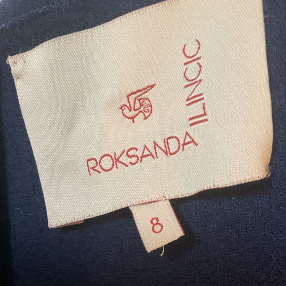 Roksanda Ilincic Blue White Wool Colorblock Sheath Dress Size US 4 - Picture 7 of 14